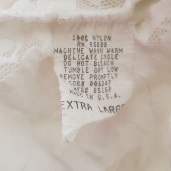Vintage 90s Y2K White Lace Sheer Short Sleeve Shirt Feminine Delicate Fairycore - Picture 5 of 7